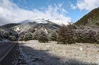 Frostig  Der Europcar Mensch kennt den Trick, wohin man den Funkschlüssel hält, um endlich wieder das Auto starten zu können – abschließen läßt es sich so aber immer noch nicht. Der freundliche Autovermieter empfiehlt uns, mindestens zwei Straßen weiter zu parken und nachdem wir uns bedankt und verabschiedet haben, tun wir genau das. Nun schirmt uns ein massives Gebäude ab, der Wagen läßt sich wieder abschließen und unsere Nachtruhe ist anschließend gesichert.  Das Kleinstädchen Coyhaique war nur ein Zwischenhalt auf dem Weg nach Puerto Río Tranquilo. Am nächsten Morgen ist es sonnig und wir gehen die folgenden 215 km gut gelaunt an. Bald verlassen wir das relativ flache Land und nähern uns den gebirgigen Ausläufern des "Parque Nacional Cerro Castillo".