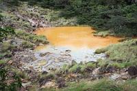 Fumarole  Der spektakuläre Blick in einen Vulkankrater bleibt dem Touristen beim Besuch des Nationalparks Rincón de la Vieja verwehrt, man sieht aber auf einem – teilweise recht schlammigen und nur mit festem Schuhwerk passierbaren – Rundweg durch den Regenwald an der Flanke des Vulkans eine Menge sogenannter Fumarolen, Mud Pools und ähnliche Zeugnisse geothermischer Aktivität. Der 1900 m hohe Rincón de la Vieja gehört zu den sechs aktiven Vulkanen Costa Ricas und macht immer wieder mit gelegentlichen Eruptionen auf sich aufmerksam, die zuletzt in den Jahren 1995 und 1998 zu nicht unerheblichen Zerstörungen der umliegenden Infrastruktur geführt haben.  2008