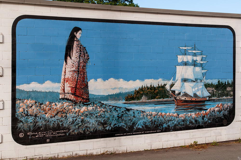 Arrival of H.M.S. Reindeer at Chemainus 1869