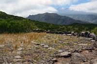 Abgeschieden  Kurz vorm Ende des Wanderweges erreichen wir den ehemaligen Dreschplatz der Finca. Kaum vorstellbar, dass die Bewohner des abgelegenen Gehöfts sich jedesmal zu Fuß oder per Maultier über den ca. 4 km langen Steig quälen mußten, bevor sie wieder unter Menschen waren.